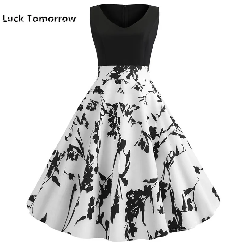 Женское винтажное платье с цветочным принтом элегантное вечернее в стиле ретро