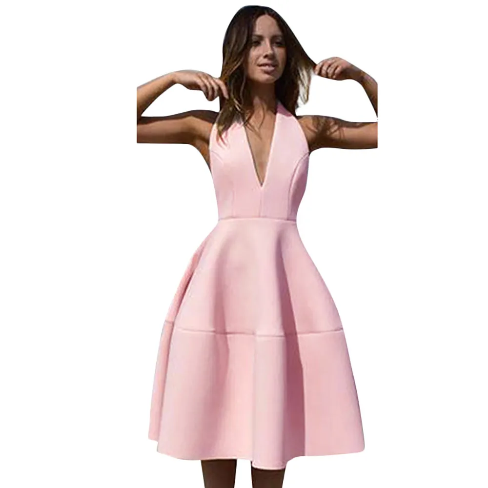 Женское Повседневное платье с оборками JAYCOSIN однотонное глубоким v образным