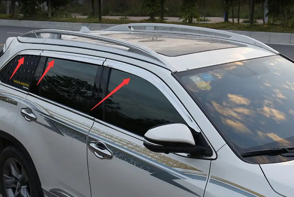 ABS пластик хром окно козырек Vent Оттенки Солнце Дождь гвардии 4 шт. для Toyota Highlander