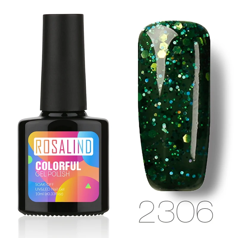 2306 ROSALIND УФ светодиодный Гель-лак для ногтей голубой бриллиант лак для ногтей долговечный Гель-лак замачивающийся лак для ногтей мерцающий цветной - Цвет: 2306