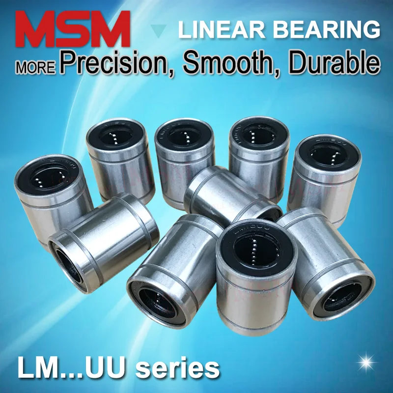 Линейные подшипники MSM LM4 LM5UU LM6UU LM8UU LM8SUU LM10UU LM12UU LM13UU LM16UU LM20UU LM25UU LM30UU, 10 шт. - изображение