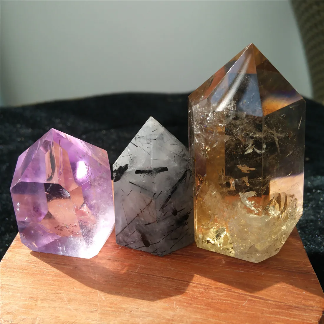 Аметист Турмалин цитрин призрак кристалл камни Кристаллы Wicca Cristal Pierre Naturelle украшения дома аксессуары Geode подарок - Цвет: JDFPC030606-7