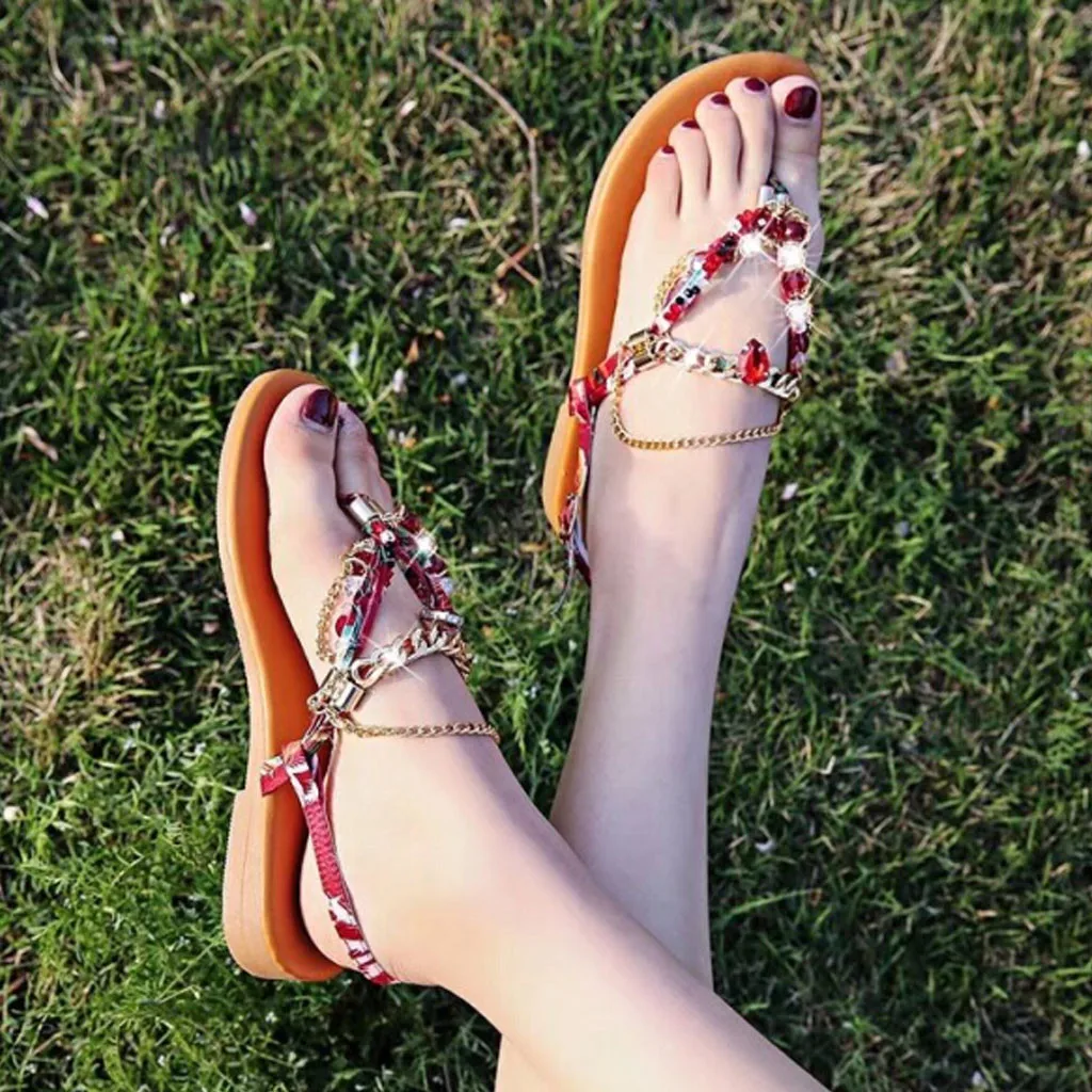 SAGACE модные женские босоножки обувь на плоской подошве сандалии богемные с
