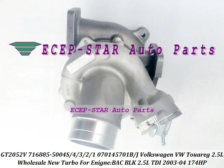 Бесплатная доставка GT2052 716885 -0003 -5003С -0001 070145701 JV250 JV244 070145702 BV100 Turbo Touareg BLK 2.5L