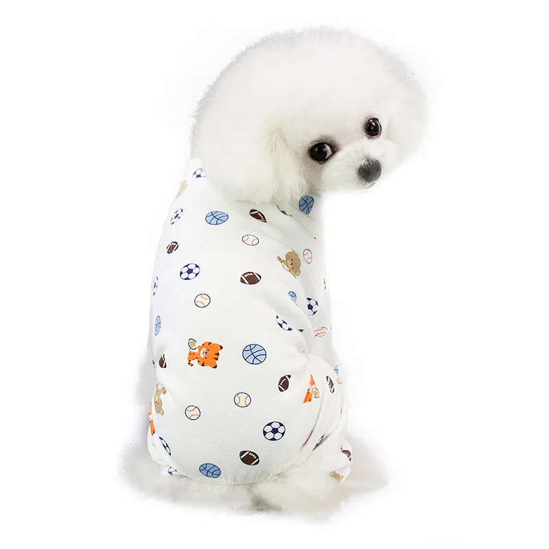 Pawstrip милые пижамы для маленьких собак Одежда для собак комбинезон для щенка для собаки чихуахуа Померанский комбинезон "Собака" одежда S-2XL - Цвет: Football