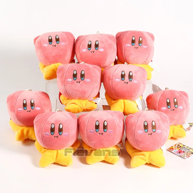Kawaii Kirby мини плюшевые подвески куклы мультфильм Мягкие игрушки 10 шт./партия