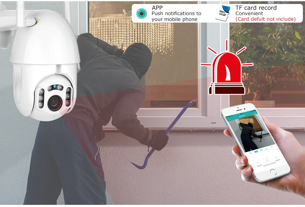 1080P PTZ IP камера Wifi наружная скоростная купольная беспроводная безопасности
