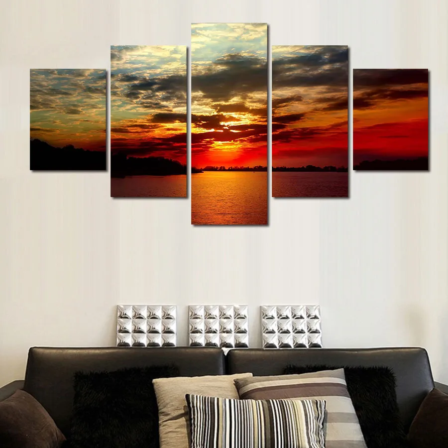 

Print Art Canvas Painting Unframed 5 Piece Large HD Seaview Living Room Wall Picture Decoration Home With Free Shipping Cuadros