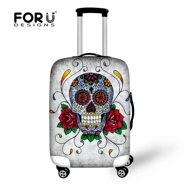 FORUDESIGNS, защитный чехол для костюма для путешествий, эластичные чехлы с черепами для 18-28 дюймов, чехол с защитой от пыли, водонепроницаемый чехол для багажа - Цвет: XD967