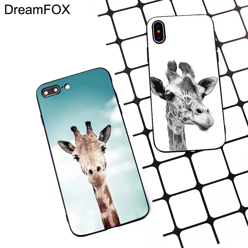 M228 Черный силиконовый чехол с забавным жирафом для Apple iPhone 11 Pro XR XS Max X 8 7 6 6S Plus 5 5S 5G