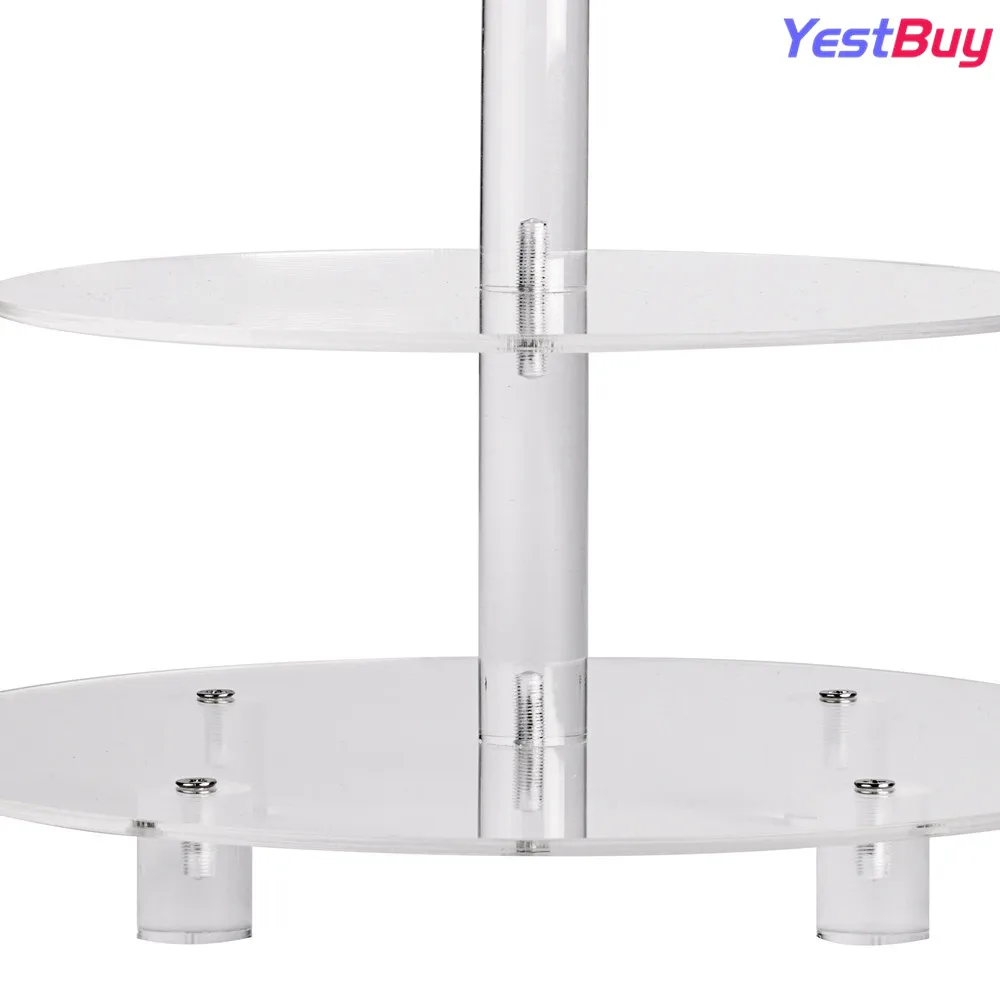 YestBuy 4-уровневая круглая подставка для свадебной вечеринки акриловая кексов с