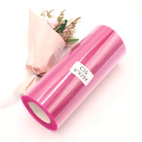 C16 Deep Rose 15 см 25 ярдов детского дня рождения и вечеринки, рулон тюля Ткань для юбки-пачки для вечеринки, дня рождения Свадебные украшения сетчатая ткань для шитья DIY органза юбка-пачка аксессуары - Цвет: C16 Deep Rose