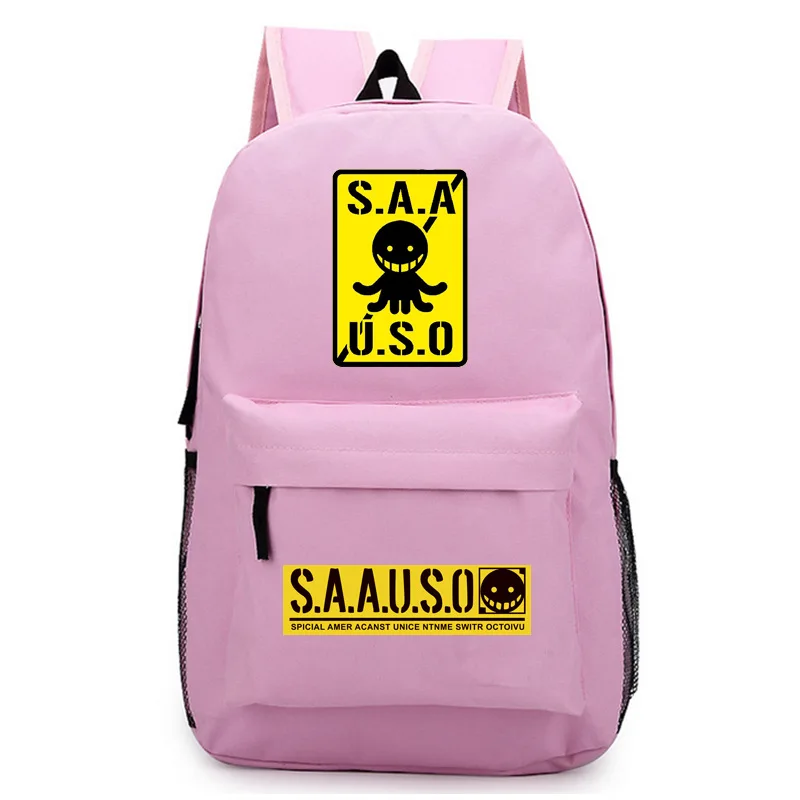 Класс убийц аниме школьные ранцы S.A.A.U.S.O Для женщин розовый рюкзак из хлопковой ткани, рюкзак для путешествий Galaxy Рюкзак с принтом