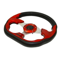 sale universal 320mm pu leather racing sports auto car steering wheel with horn button 12 5 inches red