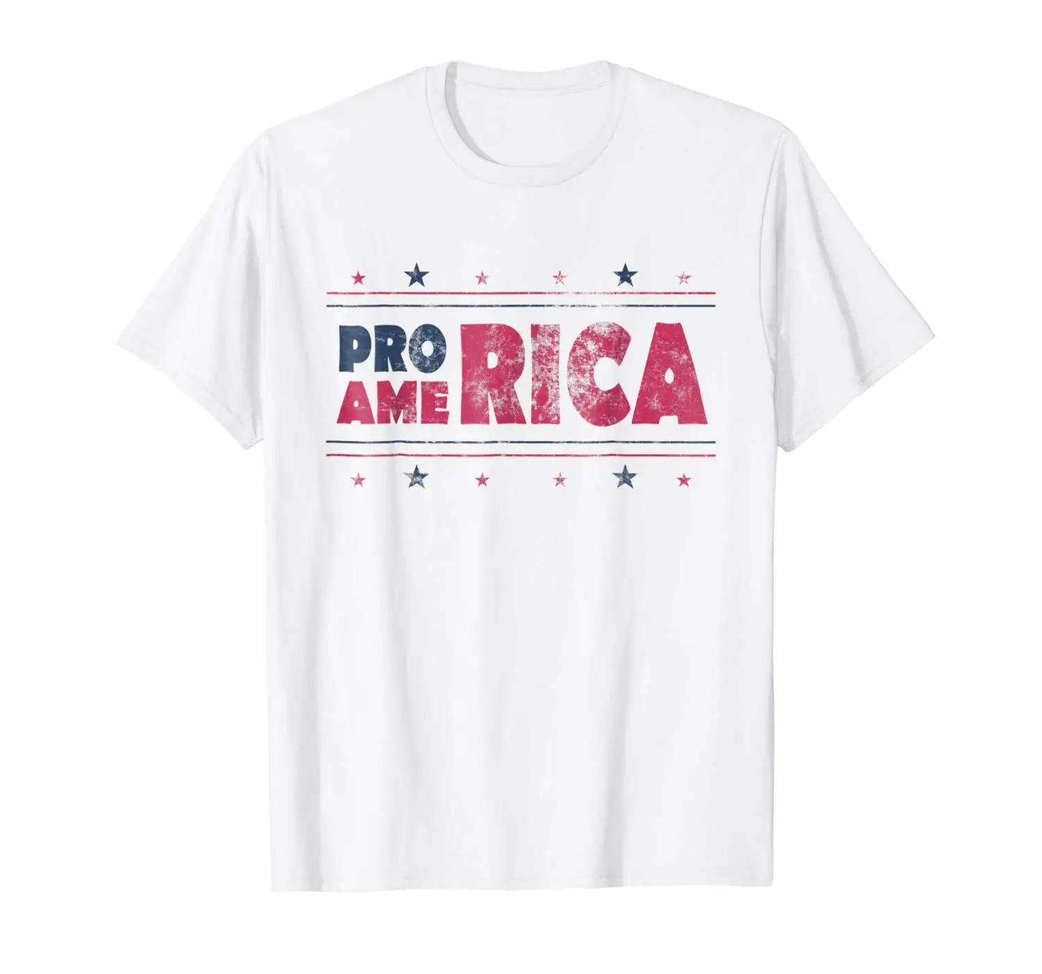 

Pro America Red White & Blue Stars & Stripes T Shirt Summer Short Sleeves T-Shirt Fashion O-Neck Stylish