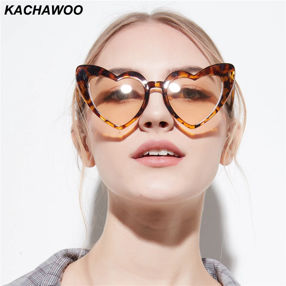 Женские леопардовые солнцезащитные очки Kachawoo красные черные большие в форме