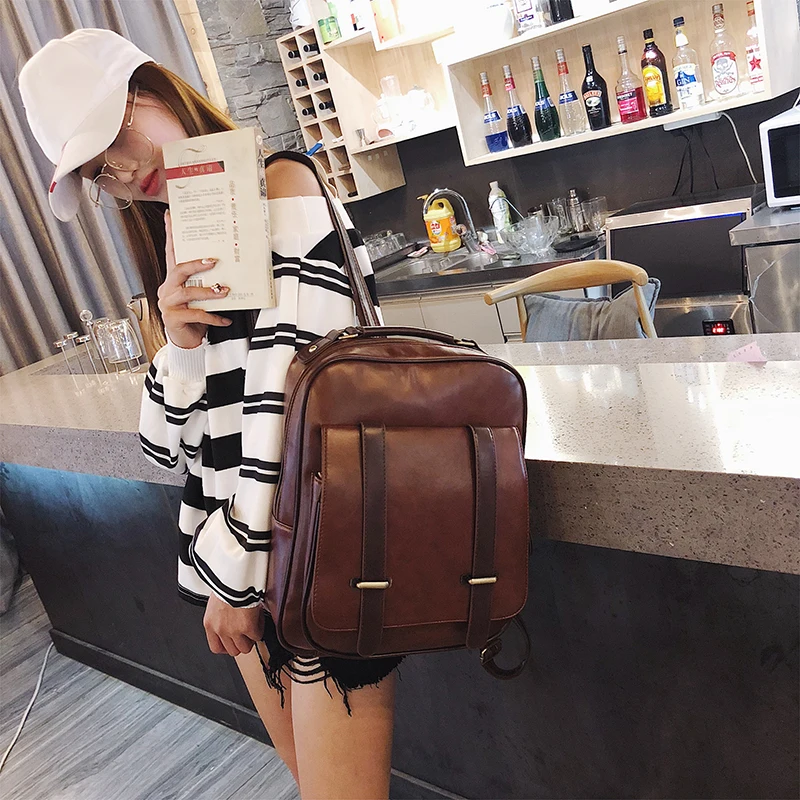 2019 Для женщин женский кожаный рюкзак рюкзаки Mochila Feminina Большой Школьный для