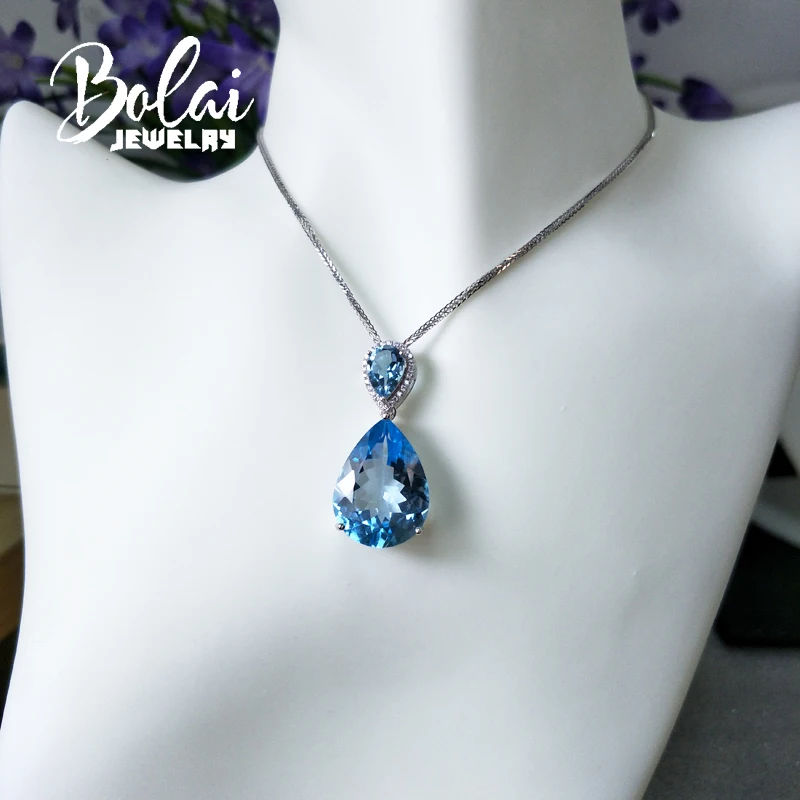 Bolaijewelry натуральный небесно голубой топаз драгоценный камень Груша 6*9 и 15*20 мм
