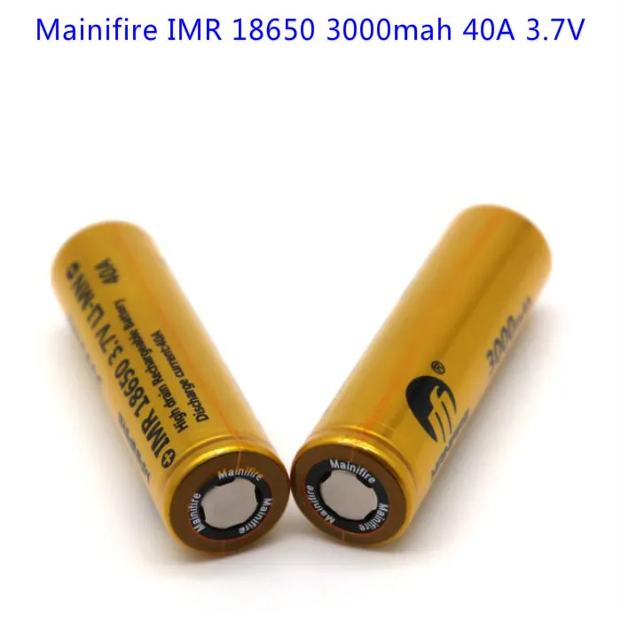 Mainifire IMR 18650 3000 mah 40A 3,7 V аккумулятор с плоским верхом(2 шт