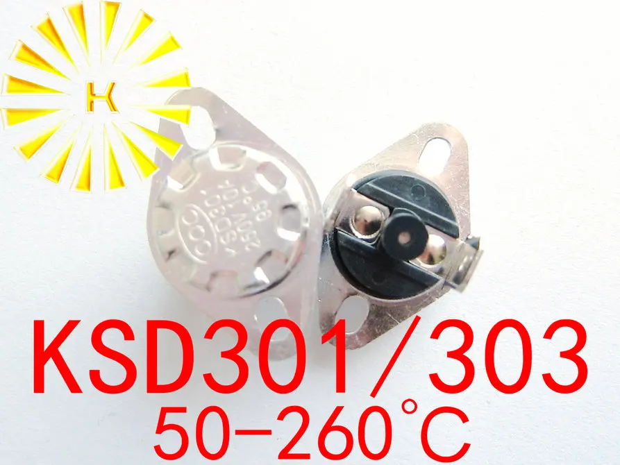 

5 шт. x KSD303 50-260 градусов ручной сброс 10 А 250 В KSD301 нормально закрытый переключатель температуры Термостат