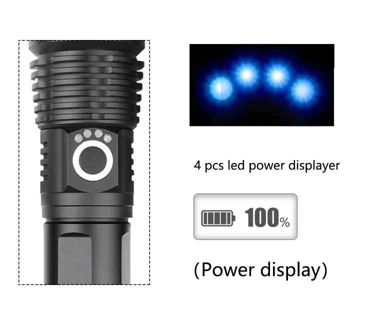 Ультра яркий светодиодный фонарь XLamp XHP70.2 USB масштабируемый фонарь XHP70 XHP50 светодиодный водонепроницаемый фонарь с батареей 18650/26650