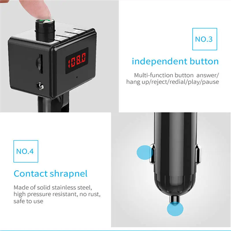 Беспроводной ЖК дисплей Bluetooth Автомобильный MP3 fm передатчик AUX USB диск зарядное