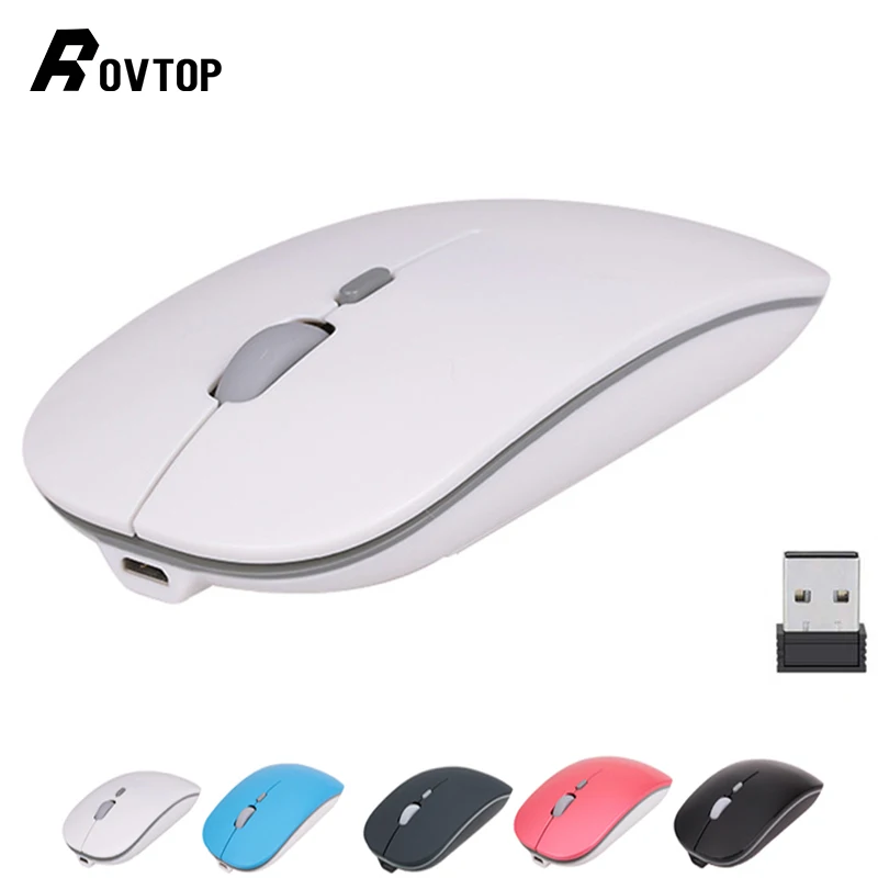 Rovtop Беспроводная игровая мышь 2 4 ГГц USB ультра-тонкая Бесшумная зарядка