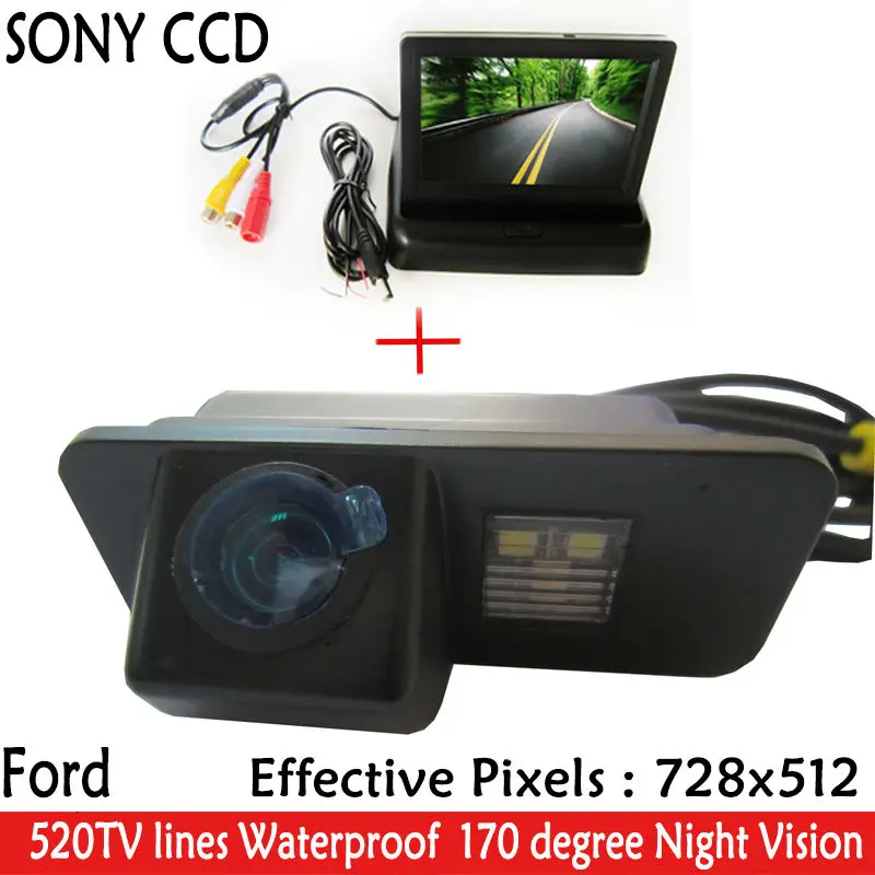 Зеркало заднего вида с монитором 4 3 дюйма и CCD камерой для Ford Mondeo Fiesta Focus S Max KUGA|rear