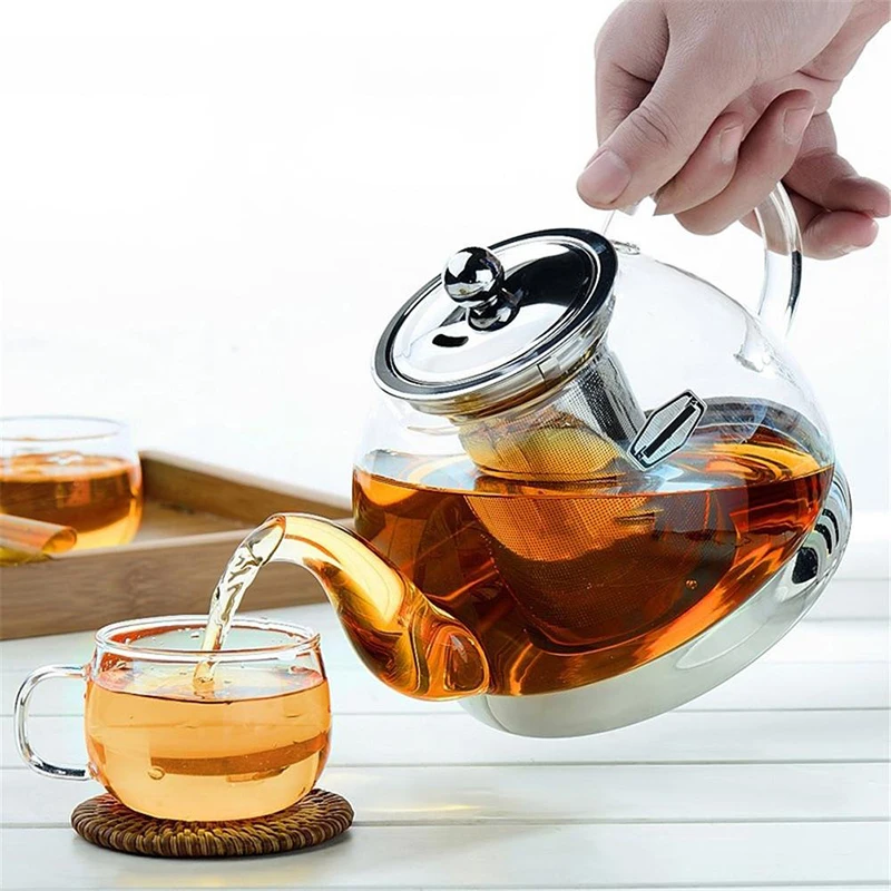 UPORS стеклянный чайник с Infuser высокой термостойкостью микроволновый съемный сито