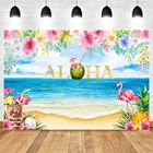 MOCSICKA Luau Tiki фон для вечеринки Гавайский Алоха Фламинго фон для вечерние графий тропическая Летняя Вечеринка День Рождения фотография
