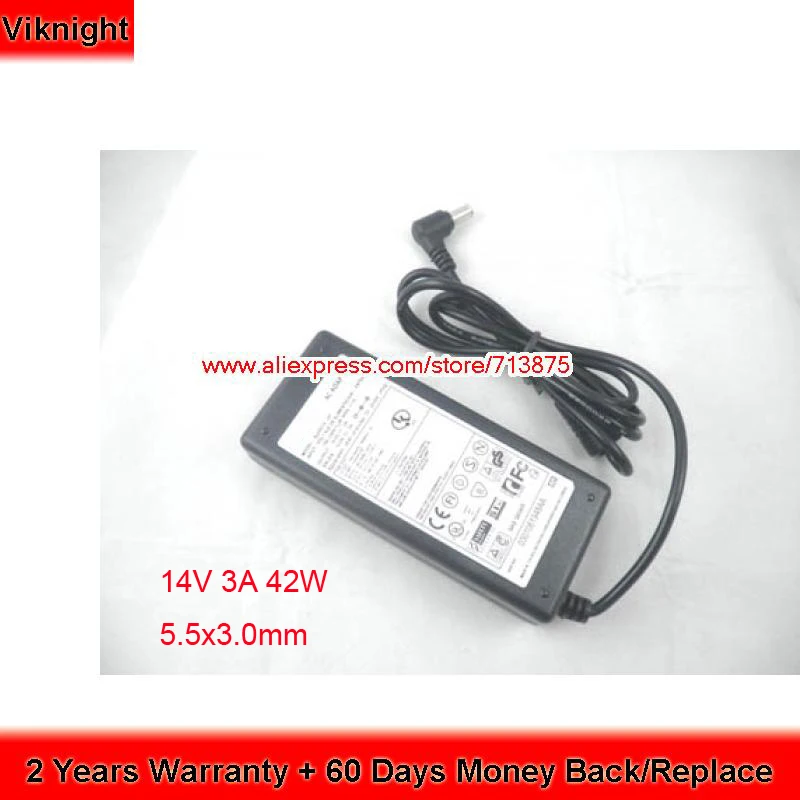 Натуральная 14В 3A зарядное устройство для ноутбука Samsung SyncMaster P2770FH ЖК монитор