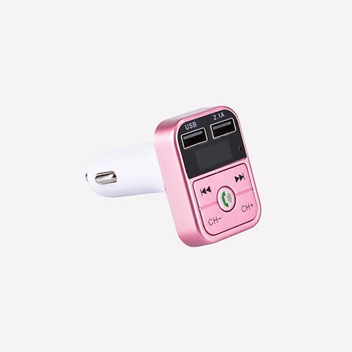 Автомобильный комплект громкой связи, беспроводной Bluetooth, fm-передатчик, ЖК-дисплей, Автомобильный MP3-плеер, USB зарядное устройство, fm-модулятор, автомобильные аксессуары - Формат цифровых медиаданных: Rose gold