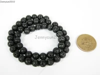 natural black volcanic lava gems stones 8mm round beads 15 strand for jewelry making crafts 10 strandspack
