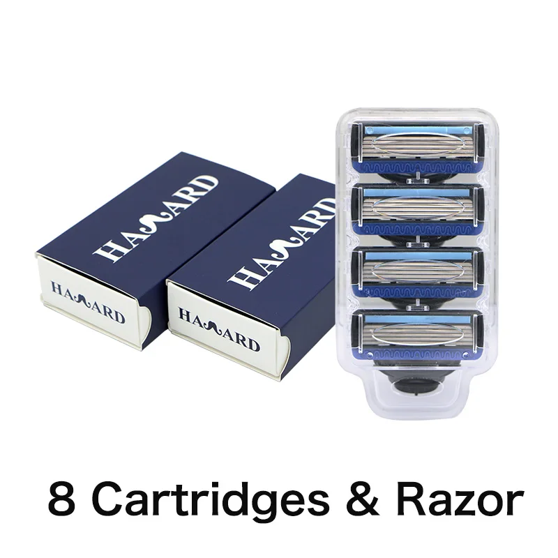 8 Cartridges 1 Razor HAWARD, 8 картриджей, 5 лезвий, сменная Мужская бритвенная головка, Подарочная бритвенная ручка, используется для мужского бритья и женской эпиляции - Цвет: 8 Cartridges 1 Razor
