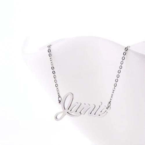 Женское Ожерелье с надписью &quotJamie&quot AOLOSHOW французское ожерелье из нержавеющей