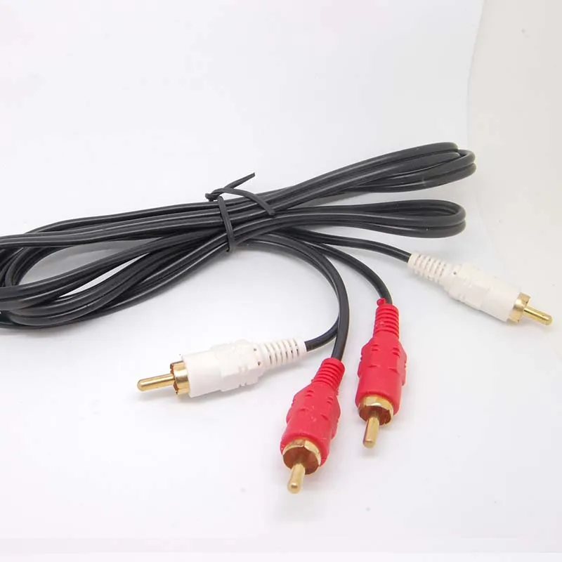 Позолоченный 2 RCA к штекер штекеру двойной стерео аудио кабель белый/красный |