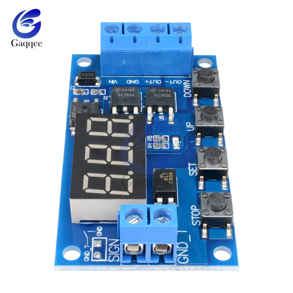 DC 12 V 24 V двойной МОП-светодиодный цифровой реле задержки времени цикл запуска переключатель плат сроки Управление модуль 4 переключатель