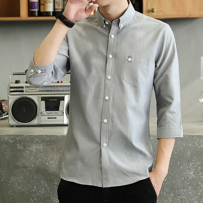 New Men Shirts Fashion Youth Sleeve Turn-down Men Shirt Spring and Autumn Men Shirt Men Dress Shirts Long Sleeve