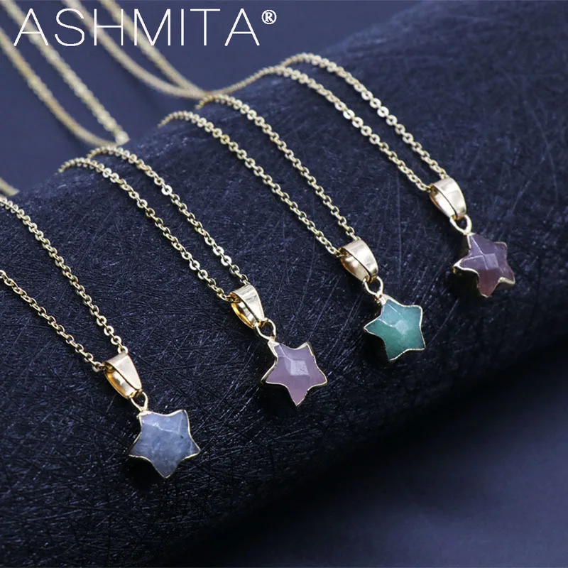 Ашмита 2019 пятиконечная звезда розовый кристалл Druzy Chakra натуральный камень