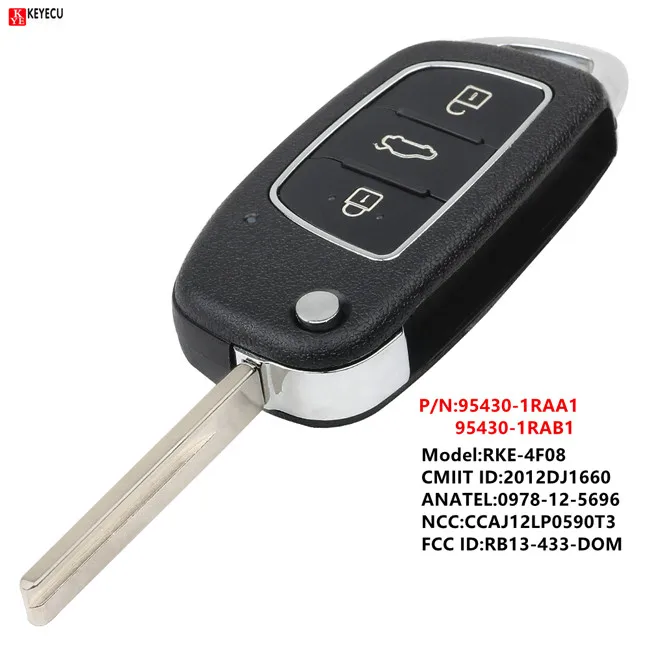 Новый Флип-брелок Keyecu 433 МГц ID46 для Hyundai Accent 2013 2014 2015 P/N: 95430-1RAA1 | Автомобили и