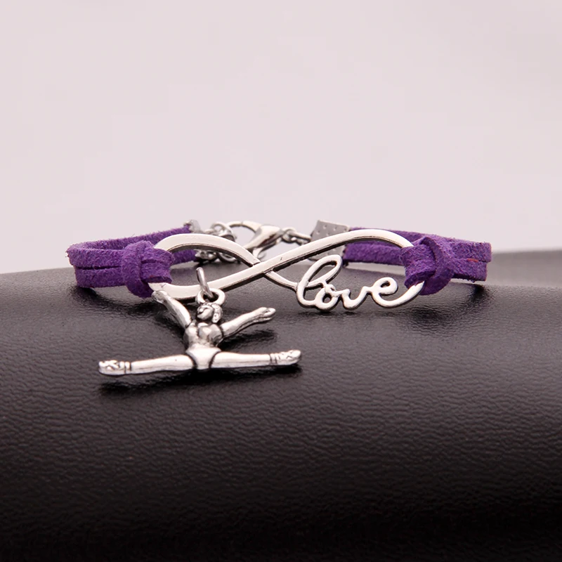 (12 шт./лот) спортивный браслет Infinity Love гимнастический ручной работы браслеты для
