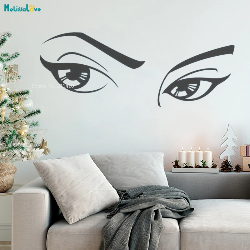 Простая линия глаз наклейка на стену Виниловые стикеры сексуальная девушка