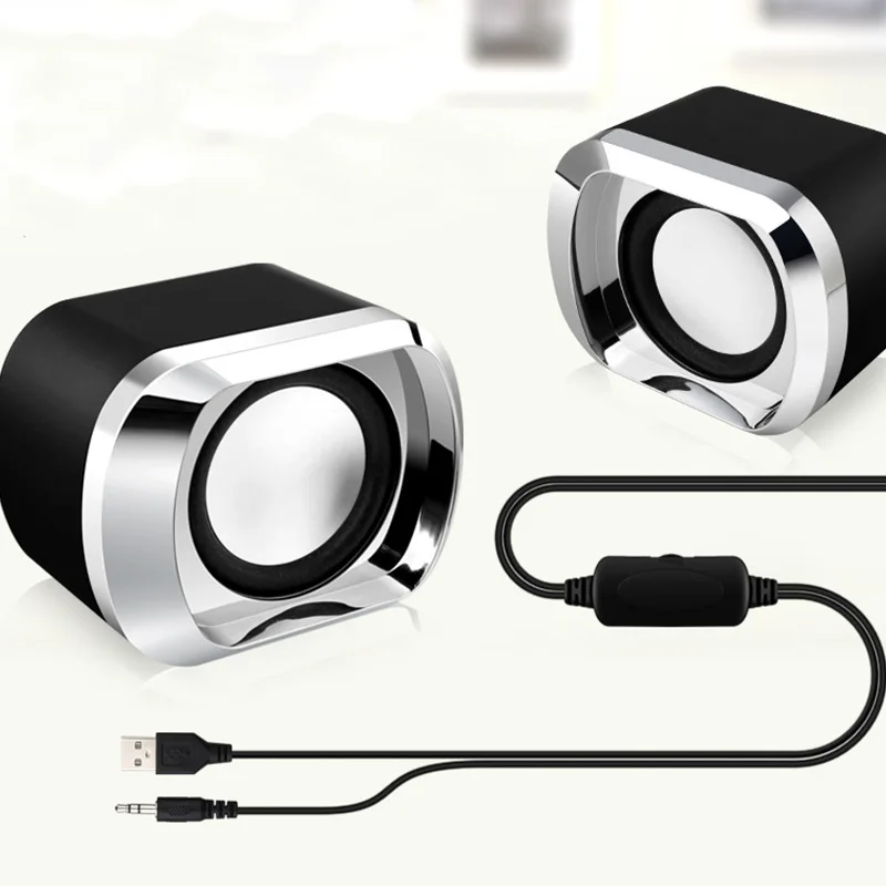 Высокое качество проводной двойной стерео ноутбук колонки USB питание с басами