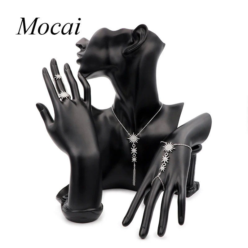 Женское кольцо Mocai zk30 Золотое полупрозрачное с двумя кольцами и цепочкой в виде