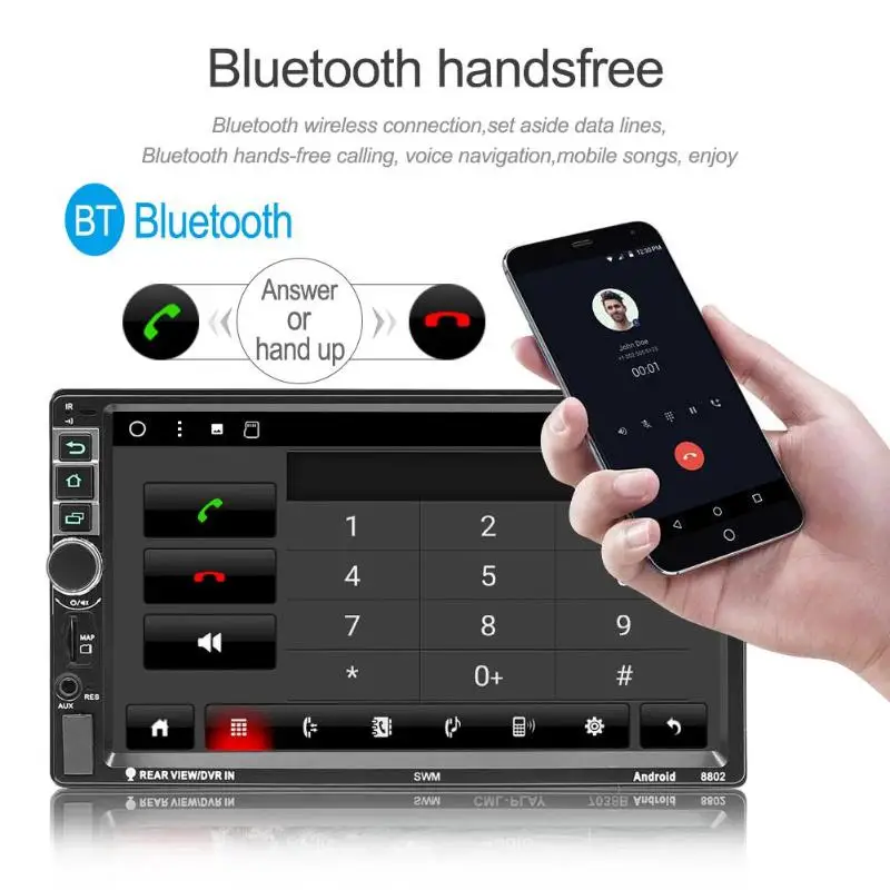 SWM 8802 обновленная версия 2din 7in Android 7,1 Автомобильный видео MP5 плеер gps FM Bluetooth заднего вида Автомагнитола с камерой WiFi