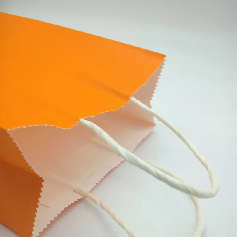 10 шт./лот подарочные пакеты с ручками многофункциональные оранжевые бумажные 3