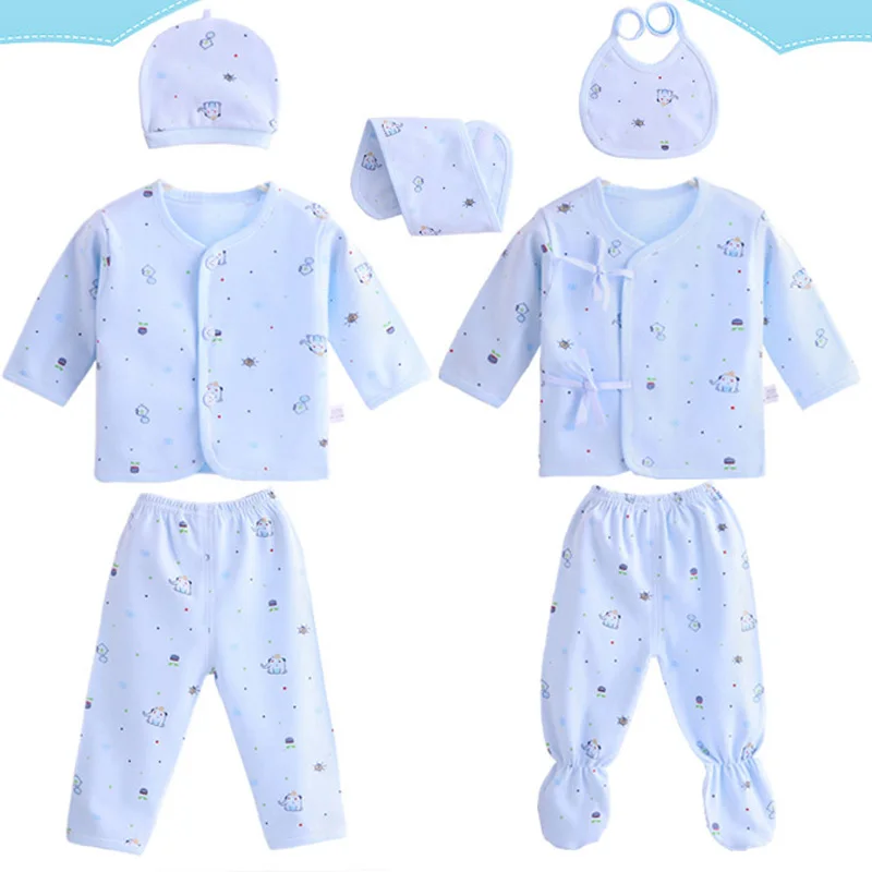 7PCS/0-3Months/ Baby newborn clothes tiny cottons infant clothing T-shirt+Pants+Hat Infant Clothing Set baby boy girl outfit | Детская