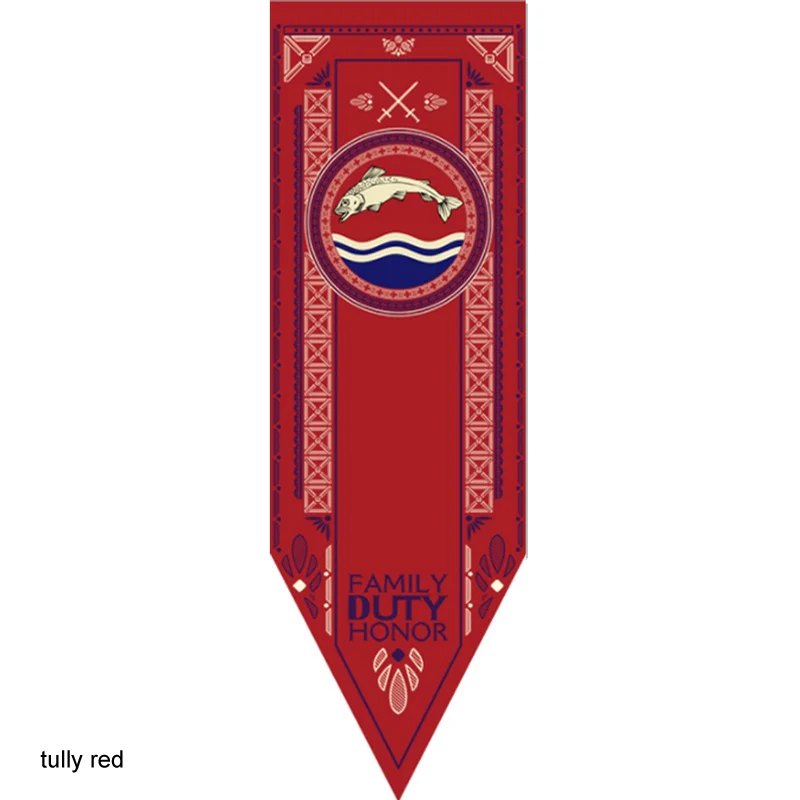 tully red Игра престолов Баннер Висячие флаги домашнее украшение для бара и вечеринки Вымпел КАТУШКИ 15x50 см Песнь Льда и Огня два медных отверстия - Цвет: tully red