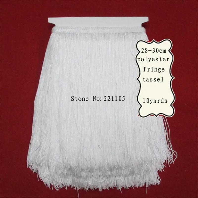 10Meter 30CM Long Trim Polyester Fringe Tassel African Lace Ribbon Yarn Trimming For Sew Latin Dress Clothes Accessories | Дом и сад