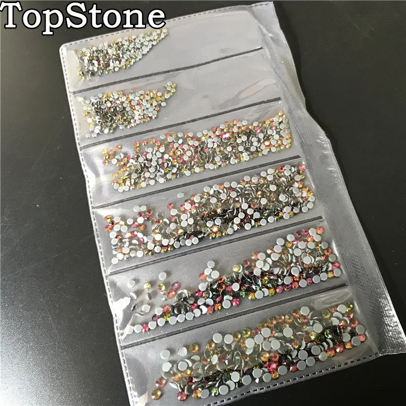 Стразы TopStone для дизайна ногтей разных размеров 1700 шт. стразы горячей фиксации с